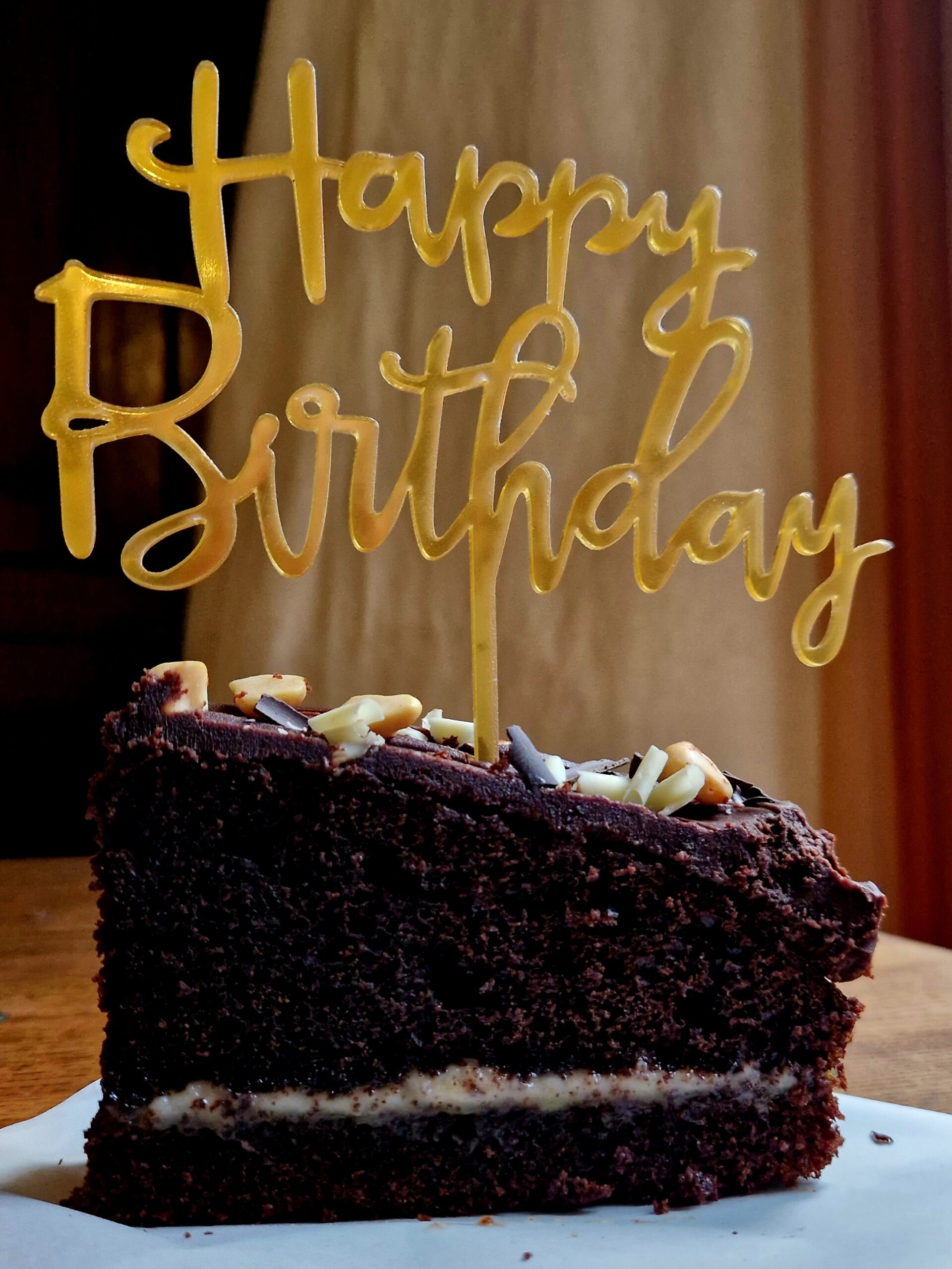 Happy Birthday Gold Cake Topper